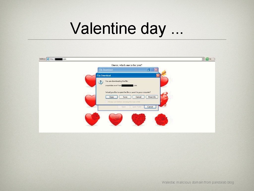 Valentine day. . . Waledac malicious domain from pandalab blog 