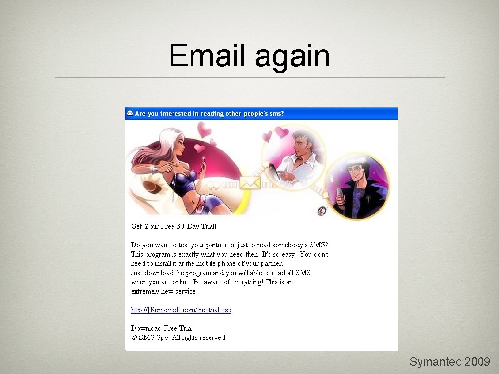 Email again Symantec 2009 