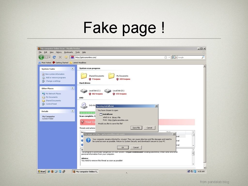 Fake page ! from pandalab blog 