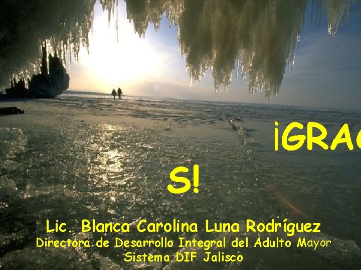 S! ¡GRAC Lic. Blanca Carolina Luna Rodríguez Directora de Desarrollo Integral del Adulto Mayor