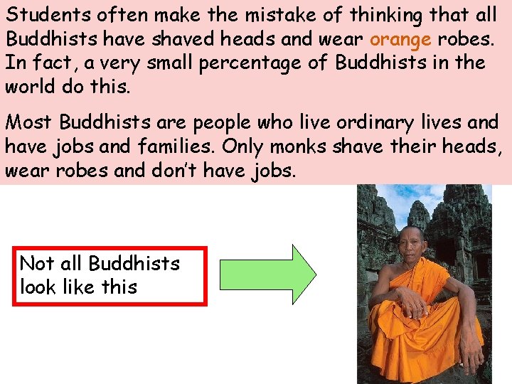 Students often make the mistake of thinking that all Buddhists have shaved heads and