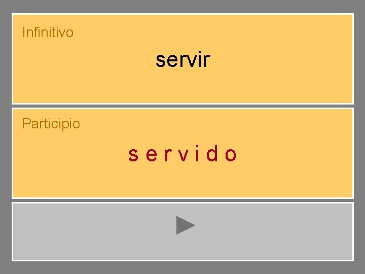 Infinitivo servir Participio servido 