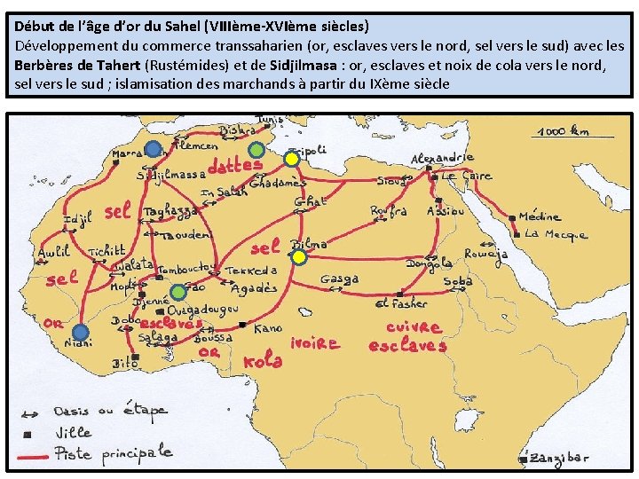 Début de l’âge d’or du Sahel (VIIIème-XVIème siècles) Développement du commerce transsaharien (or, esclaves