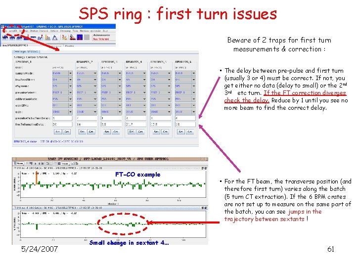 SPS ring : first turn issues Beware of 2 traps for first turn measurements