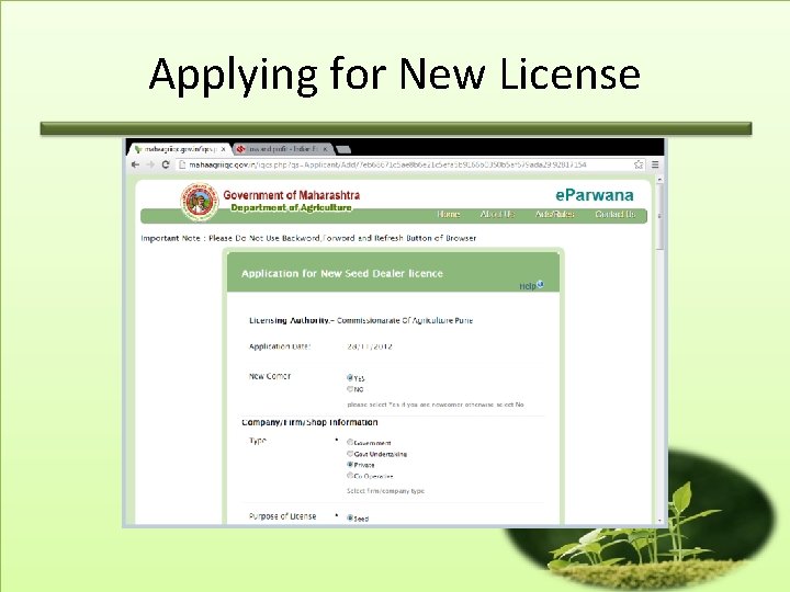 Applying for New License 