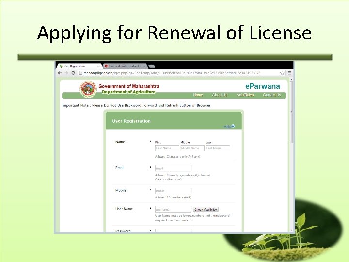 Applying for Renewal of License 