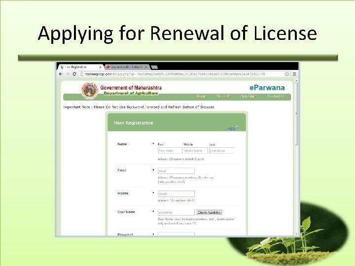 Applying for Renewal of License 