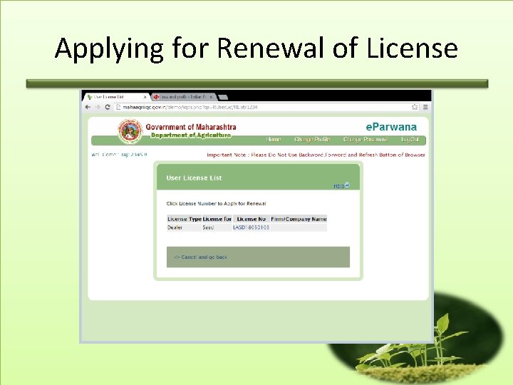 Applying for Renewal of License 