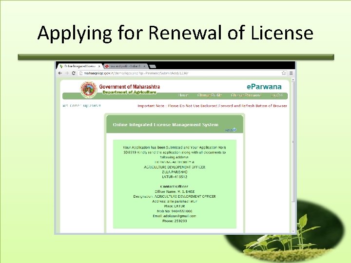 Applying for Renewal of License 