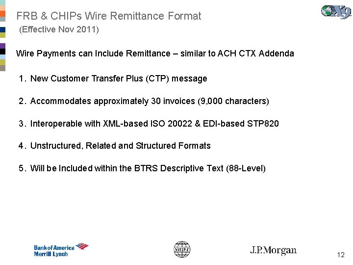 FRB & CHIPs Wire Remittance Format (Effective Nov 2011) Wire Payments can Include Remittance