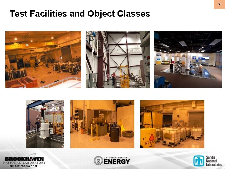 7 Test Facilities and Object Classes BNL-209172 -2018 -COPR 
