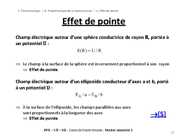 2. Électrostatique > B. Problématique de la haute tension > a. Effet de pointe