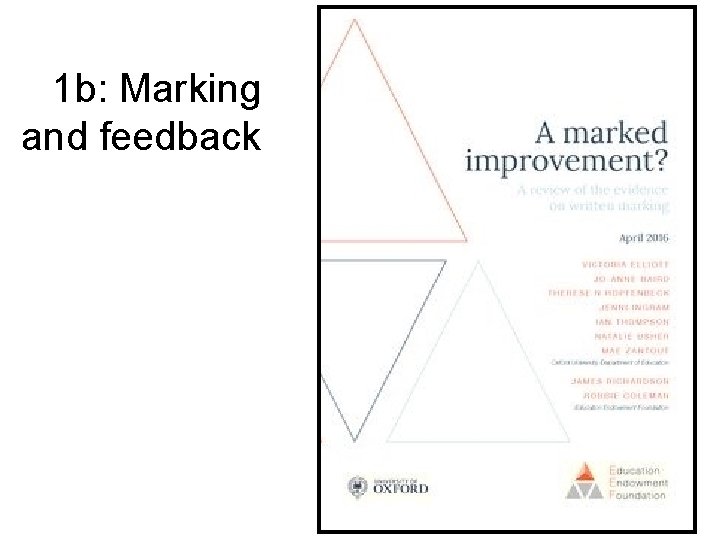 1 b: Marking and feedback 