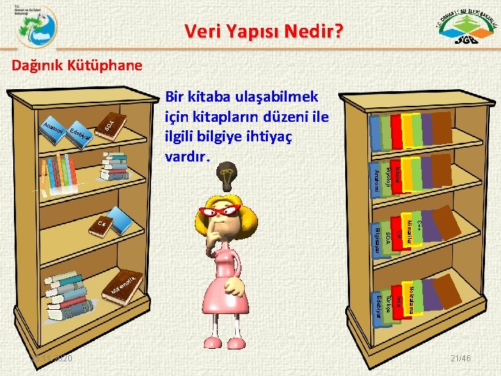 Veri Yapısı Nedir? Dağınık Kütüphane i Ede biy at SO A Ana tom Bir