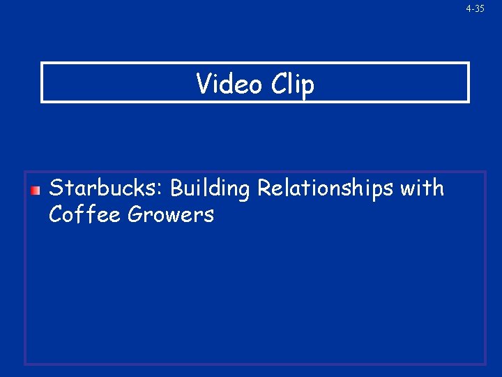 4 -35 Video Clip Starbucks: Building Relationships with Coffee Growers 