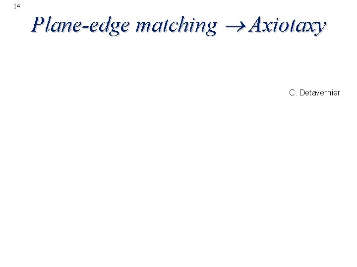 14 Plane-edge matching Axiotaxy C. Detavernier 