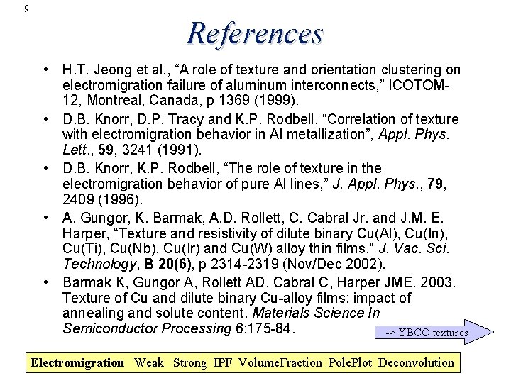 9 References • H. T. Jeong et al. , “A role of texture and