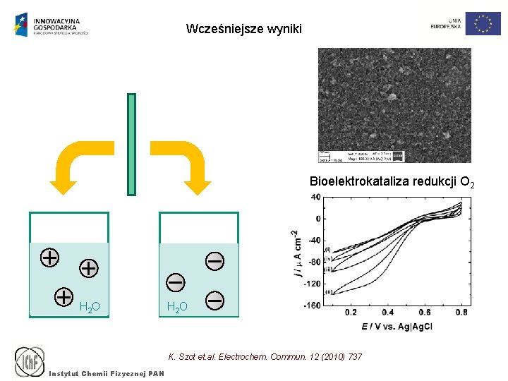 Wcześniejsze wyniki Bioelektrokataliza redukcji O 2 H 2 O K. Szot et. al. Electrochem.