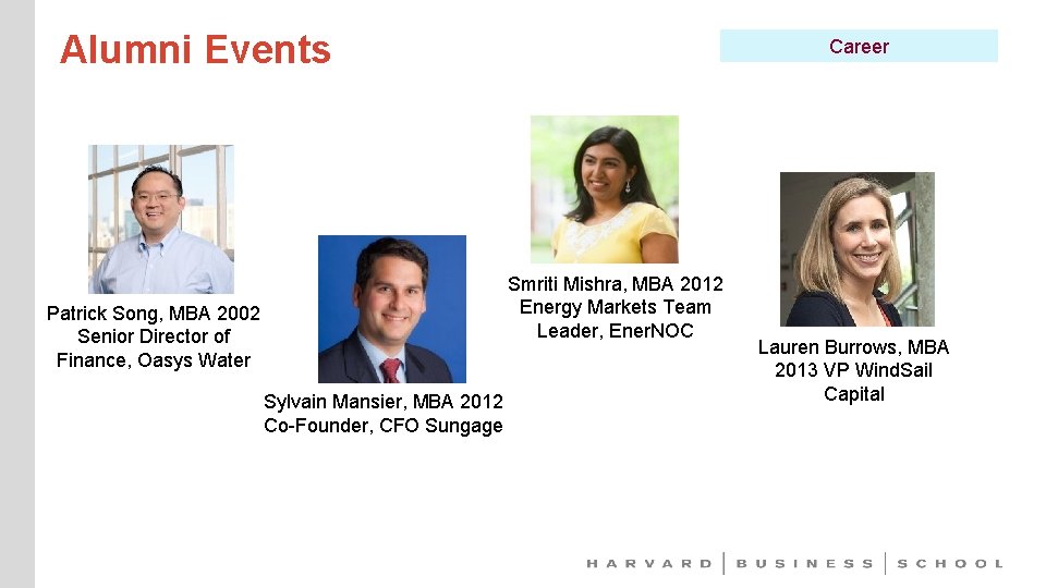 Alumni Events Career Smriti Mishra, MBA 2012 Energy Markets Team Leader, Ener. NOC Patrick