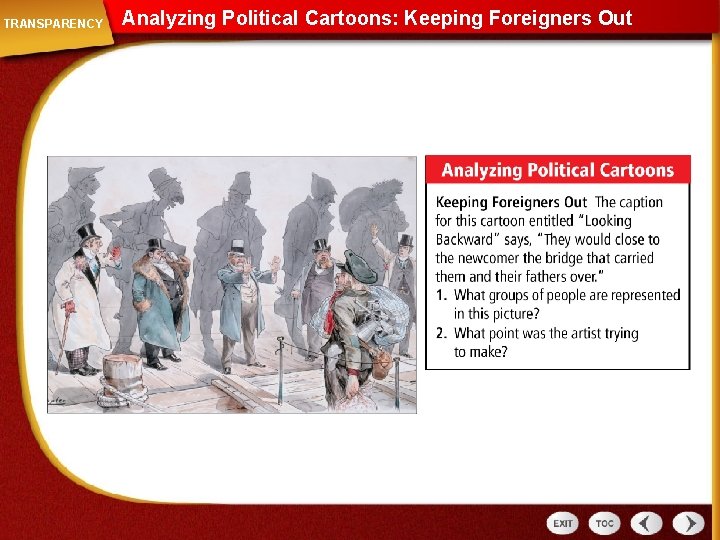 TRANSPARENCY Analyzing Political Cartoons: Keeping Foreigners Out 