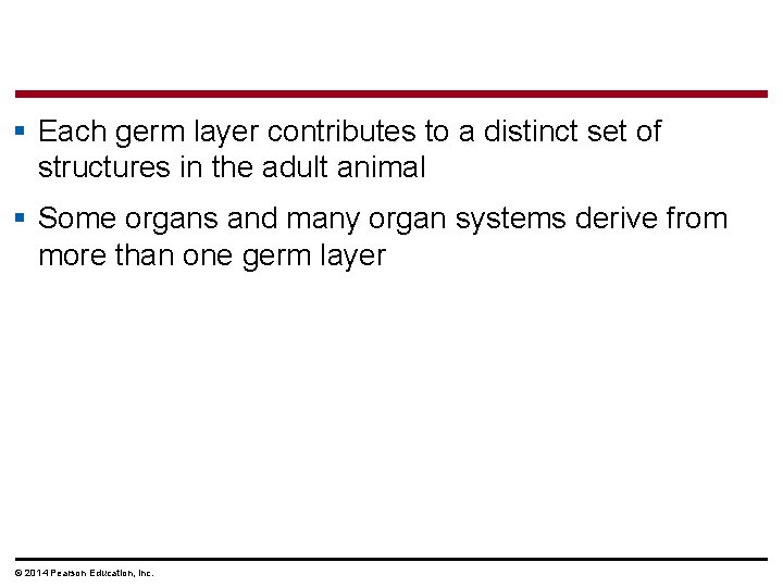 § Each germ layer contributes to a distinct set of structures in the adult