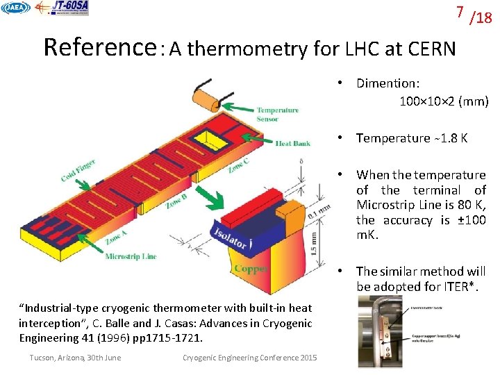 7 /18 Reference：A thermometry for LHC at CERN • Dimention: 100× 10× 2 (mm)