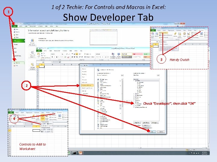 1 of 2 Techie: For Controls and Macros in Excel: 1 Show Developer Tab