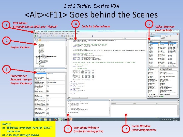 2 of 2 Techie: Excel to VBA <Alt><F 11> Goes behind the Scenes 1