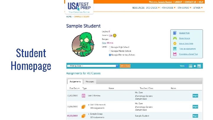 Student Homepage 