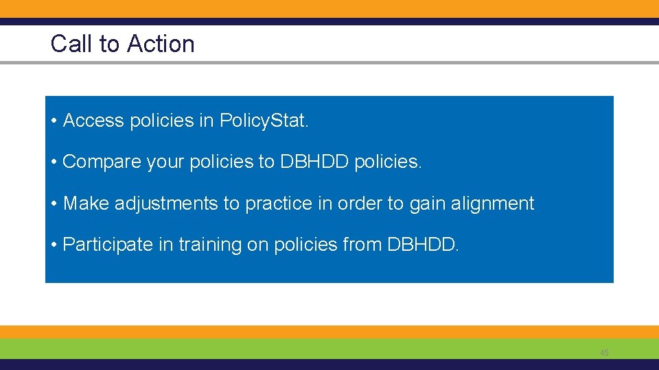 Call to Action • Access policies in Policy. Stat. • Compare your policies to