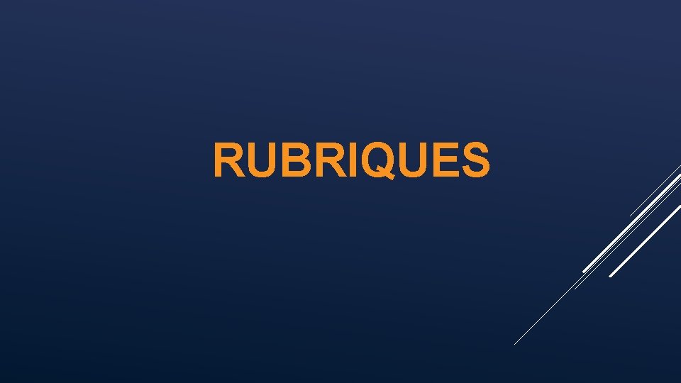 RUBRIQUES 