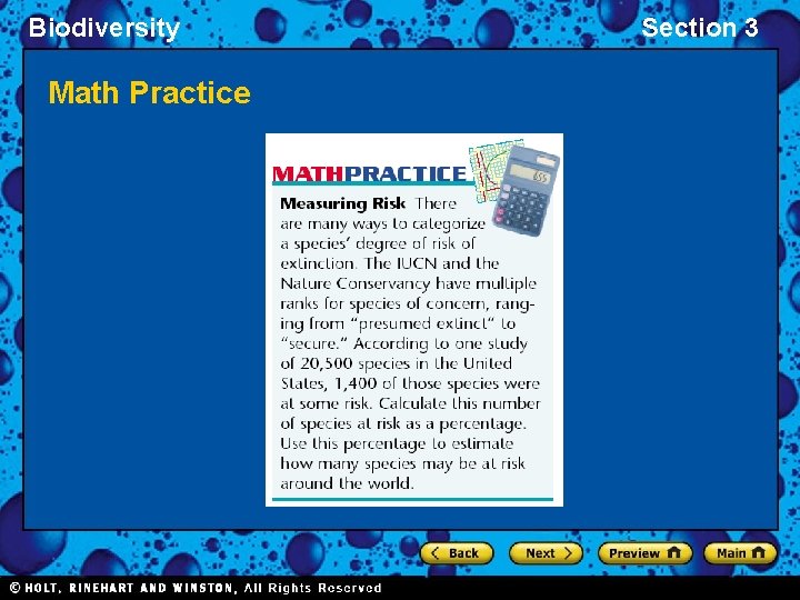 Biodiversity Math Practice Section 3 