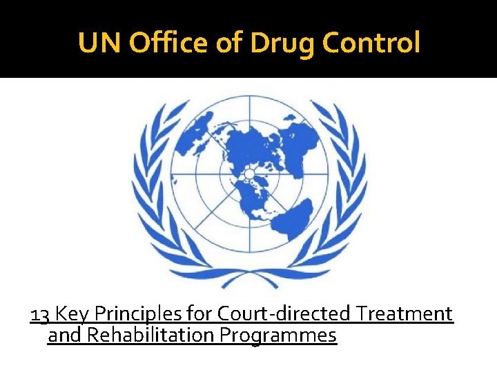 UN Office of Drug Control 13 Key Principles for Court-directed Treatment and Rehabilitation Programmes