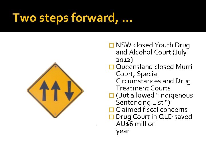 Two steps forward, … � NSW closed Youth Drug and Alcohol Court (July 2012)