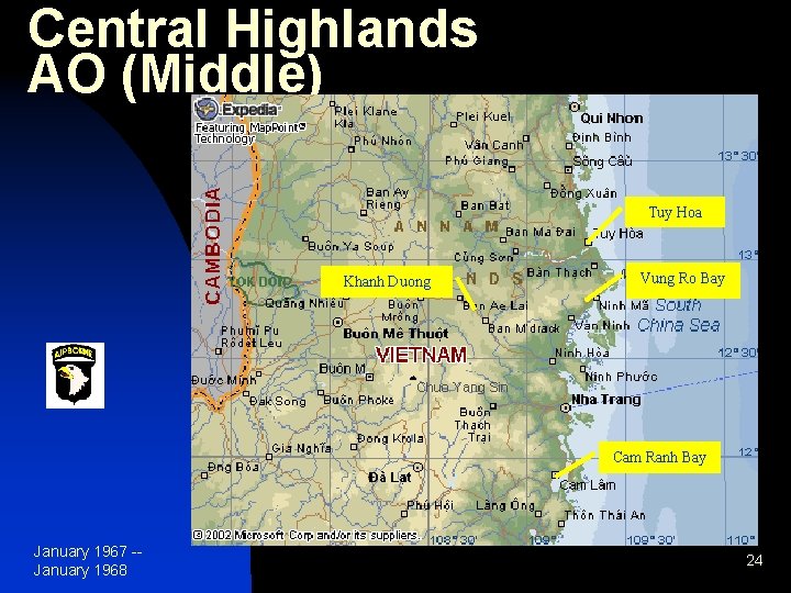 Central Highlands AO (Middle) Tuy Hoa Khanh Duong Vung Ro Bay Cam Ranh Bay