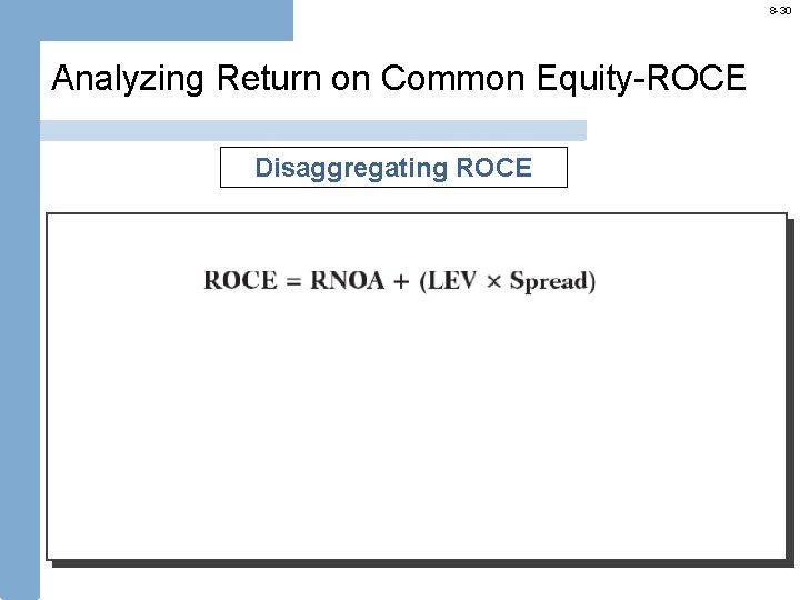 8 -30 Analyzing Return on Common Equity-ROCE Disaggregating ROCE 