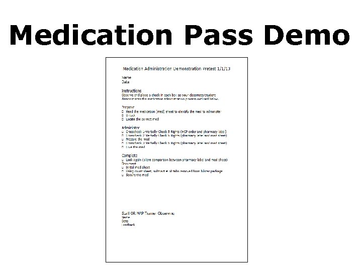 Medication Pass Demo 