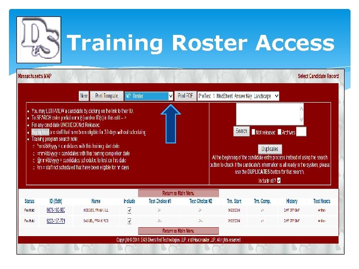 Training Roster Access 