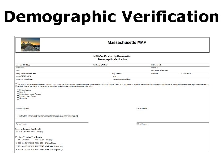 Demographic Verification 