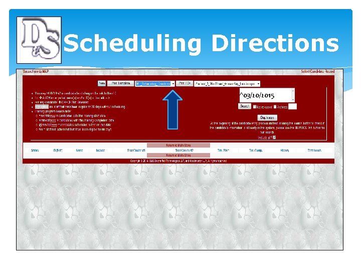 Scheduling Directions ^03/20/2015 