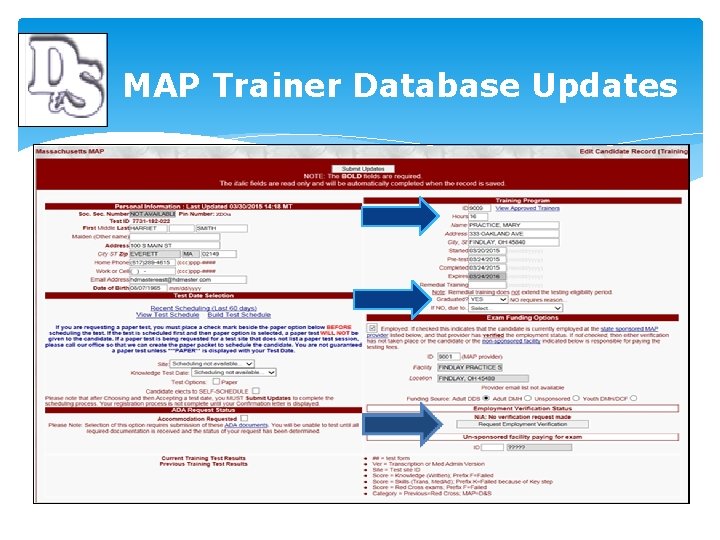 MAP Trainer Database Updates 