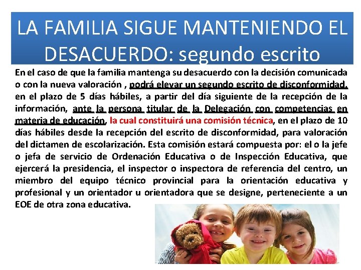 LA FAMILIA SIGUE MANTENIENDO EL DESACUERDO: segundo escrito En el caso de que la