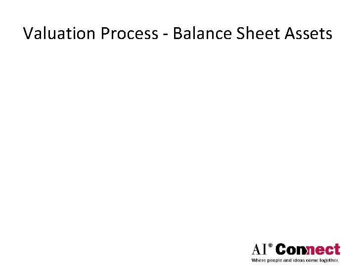 Valuation Process - Balance Sheet Assets 