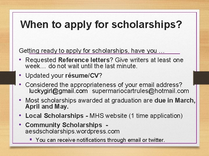 When to apply for scholarships? Getting ready to apply for scholarships, have you …