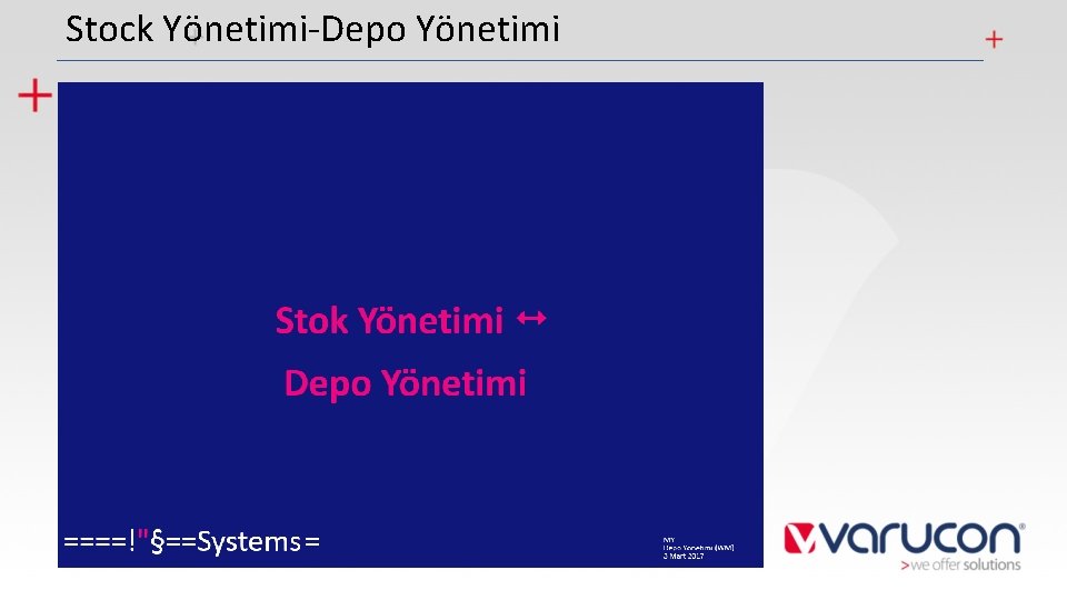 Stock Yönetimi-Depo Yönetimi 