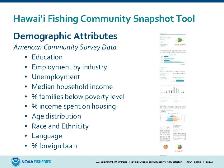 Hawai‘i Fishing Community Snapshot Tool Demographic Attributes American Community Survey Data • Education •