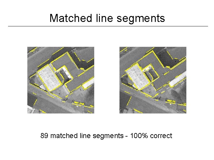 Matched line segments 89 matched line segments - 100% correct 