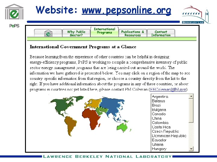 Website: www. pepsonline. org 
