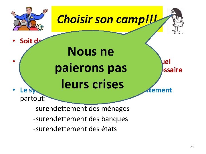 Choisir son camp!!! • Soit destruction de l’état social • • Nous ne Soit