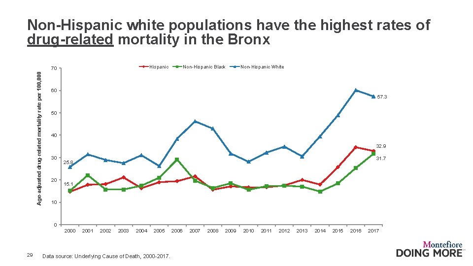 Non-Hispanic white populations have the highest rates of drug-related mortality in the Bronx Hispanic
